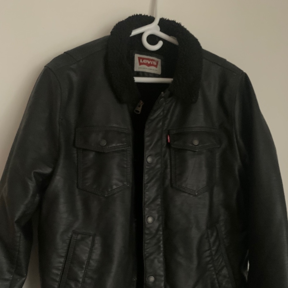 Levi’s leather jacket, worn twice medium